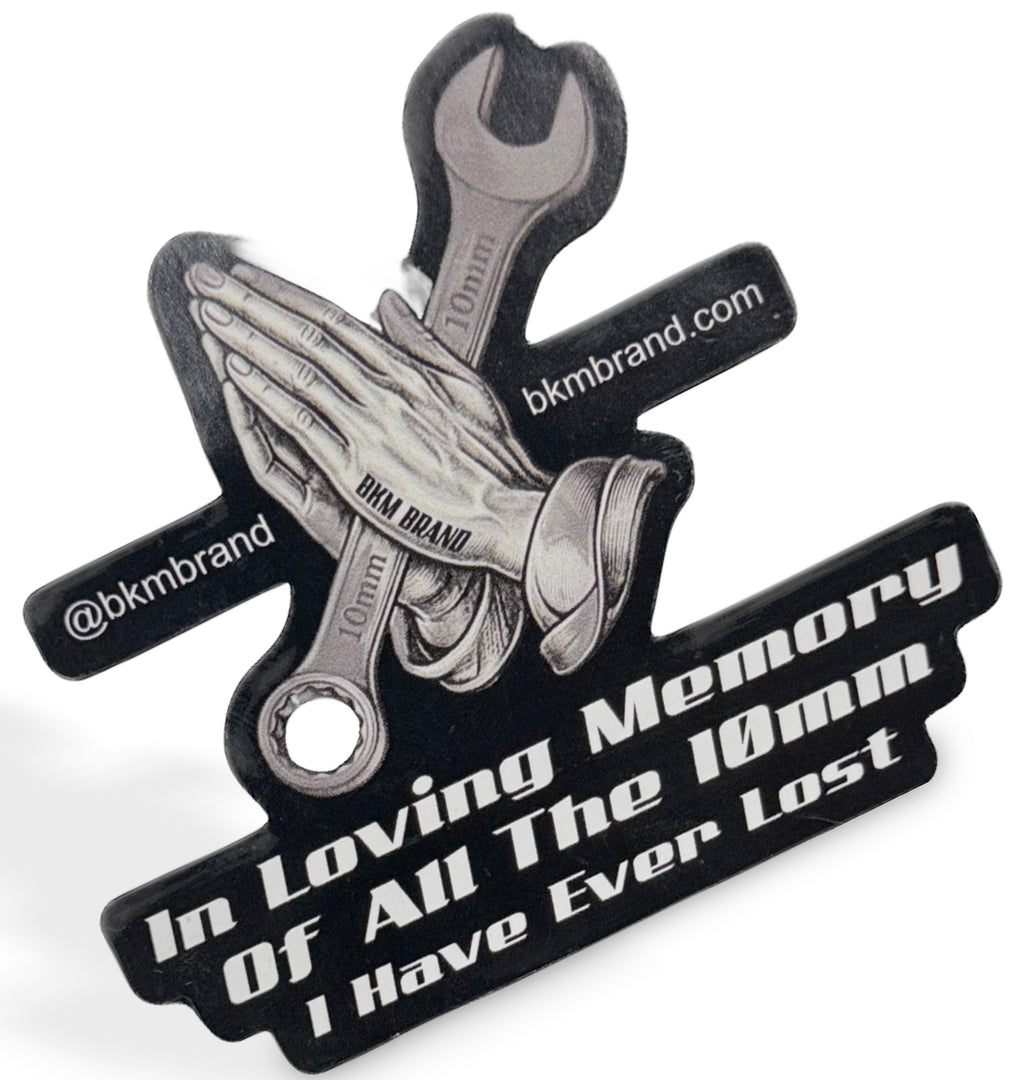 Funny 10mm Socket Praying Hands Magnet | Mechanic Gift Magnet | In Loving Memory of All the 10mm I Have Ever Lost | BKM Brand Exclusive