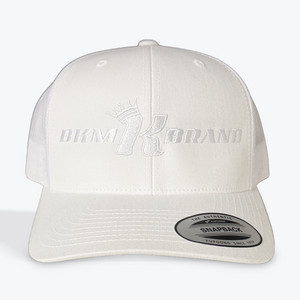 BKM White on White Snapback Hat