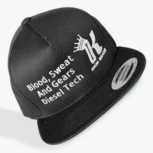 (Blood Sweat & Gears) Flat Bill Cap