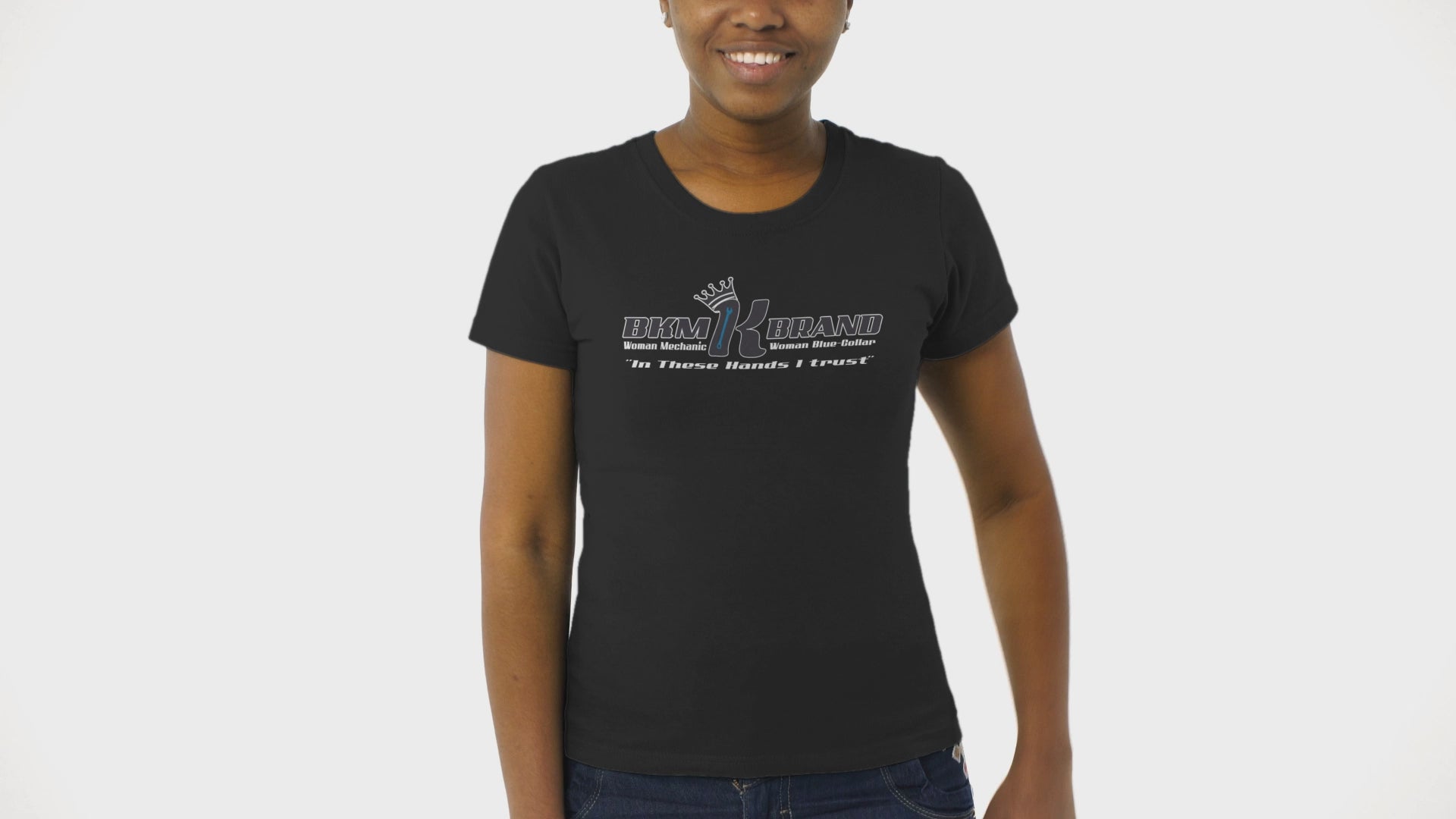 Women in Trades Shirt – “In These Hands I Trust” T-Shirt | Blue Collar Women Gift | Skilled Tradeswoman Tee